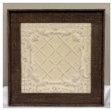 Framed Romeo Tin Decor with Ivory Finish