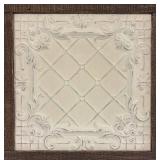 Framed Romeo Tin Decor with Ivory Finish