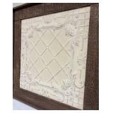 Framed Romeo Tin Decor with Ivory Finish