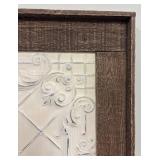 Framed Romeo Tin Decor with Ivory Finish