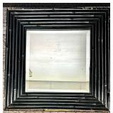 Black Bamboo-Style Square Mirror Pair - Wall Decor