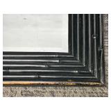 Black Bamboo-Style Square Mirror Pair - Wall Decor