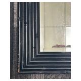 Black Bamboo-Style Square Mirror Pair - Wall Decor