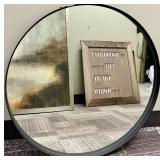 Round Wall Mirror - Black Frame