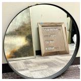 Round Wall Mirror - Black Frame
