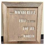 Wooden Framed Wall Sign - How Wonderful Life Is While You