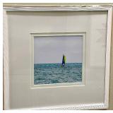 Framed Sailboat Seascape Photo - White Wood Frame & Matting