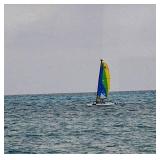 Framed Sailboat Seascape Photo - White Wood Frame & Matting