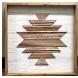 Geometric Tree Wall Art - Layered Wood Triangles on Whitewashed Backdrop