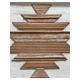 Geometric Tree Wall Art - Layered Wood Triangles on Whitewashed Backdrop