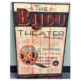 Bijou Theater Sign - Vintage Wooden Cinema Advertising Plaque