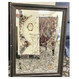 Framed Celestial Star Map Wall Art - Vintage Astronomy Chart with Ornate Border