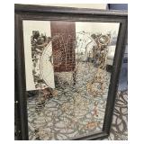 Framed Celestial Star Map Wall Art - Vintage Astronomy Chart with Ornate Border