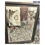 Framed Celestial Star Map Wall Art - Vintage Astronomy Chart with Ornate Border