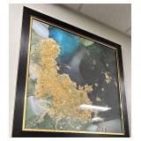 Framed Abstract Art - Gold Leaf Speckles #2