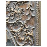 Ornate Floral Frame Wall Mirror - Oval Glass, Antique Finish