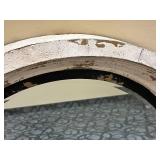 Round Porthole Mirror - Distressed White Frame & Rust