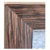 Wood Frame Mirror - 24 x 24 in - Dark Wood Grain Frame With Beveled Edge