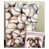 Baseball Balls Assorted Lot - White with Red Stitching, Bulldog Print Included