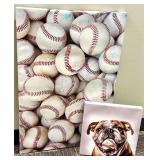 Baseball Balls Assorted Lot - White with Red Stitching, Bulldog Print Included