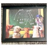 Dog Wall Art Set - 4 Framed Prints: Regal Duo, Chalkboard Dogs, Basketball Dog, Baseball Cap Dog