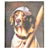 Dog Wall Art Set - 4 Framed Prints: Regal Duo, Chalkboard Dogs, Basketball Dog, Baseball Cap Dog