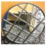 Round Diamond Lattice Metal Wall Panel - Circular Grid Decor