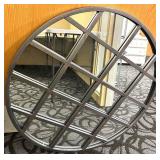 Round Diamond Lattice Metal Wall Panel - Circular Grid Decor