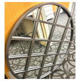 Round Diamond Lattice Metal Wall Panel - Circular Grid Decor