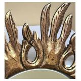 Sunburst Mirror - Gold Leaf Finish, Round Wall Decor