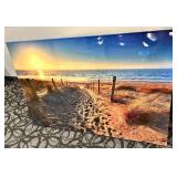 Beach Path at Sunset Canvas Wall Art - Coastal Seascape Decor