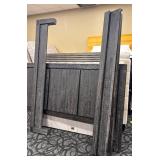 King Bed Frame with Headboard - Weathered Gray Wood Finish