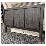 King Bed Frame with Headboard - Weathered Gray Wood Finish