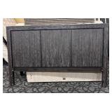 King Bed Frame with Headboard - Weathered Gray Wood Finish