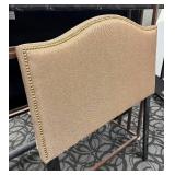 Belnick Twin Headboard - Beige Upholstered with Nailhead Trim