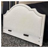 King Upholstered Headboard with Rivet Detailing