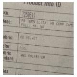 Pottery Barn Full Headboard - Powder Velvet Upholstery