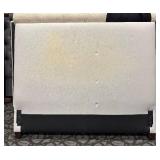 Queen Upholstered Headboard - Light Gray Fabric with Nailhead Trim