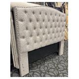 Hillsdale Queen-Size Headboard - Tufted Gray Upholstery with Nailhead Trim