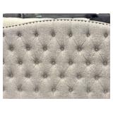 Hillsdale Queen-Size Headboard - Tufted Gray Upholstery with Nailhead Trim
