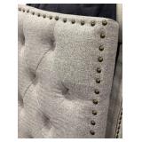 Hillsdale Queen-Size Headboard - Tufted Gray Upholstery with Nailhead Trim