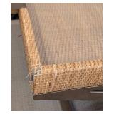 Vieux Carre Coffee Table - 47 x 28 x 16 in - Rattan Tray Top & Bronze Base