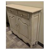 Cream Wood Console Cabinet - 2 Drawers & 2 Doors - 40.5 W x 11 D x 37 H