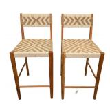 Global Influences Bar Height Stools Pair - 19 in W x 21 in D - 28 in Seat - 43 in Back