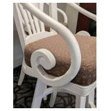 Bar Height Stools Set of 3 - White Frames with Brown Pattern Cushions
