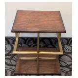 Stanley Furniture Company Side Table - 18 x 18 in Wood Top, 19 in High, Gold-Tone Base