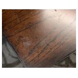 Stanley Furniture Company Side Table - 18 x 18 in Wood Top, 19 in High, Gold-Tone Base