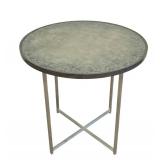 Room & Board Round Glass Top Accent Table RBRAMT27W - 27 in Dia, 26 in H