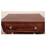 Vintage Spindle-Leg Dresser 4-Drawer Chest - Glass Knob Pulls, 42.5W x 22D x 47H