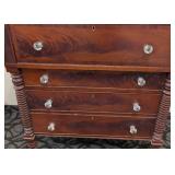 Vintage Spindle-Leg Dresser 4-Drawer Chest - Glass Knob Pulls, 42.5W x 22D x 47H